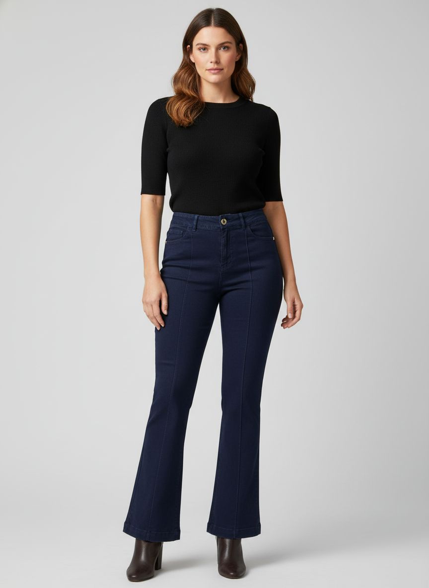 Calça Flare Sarja