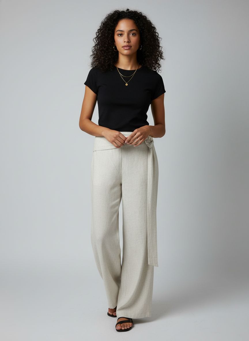 Calça Pantalona Linho