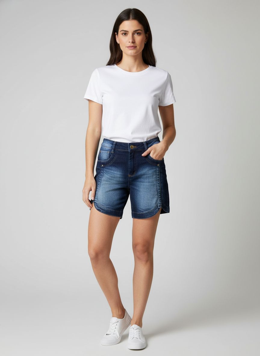 Shorts Jeans Cintura Alta
