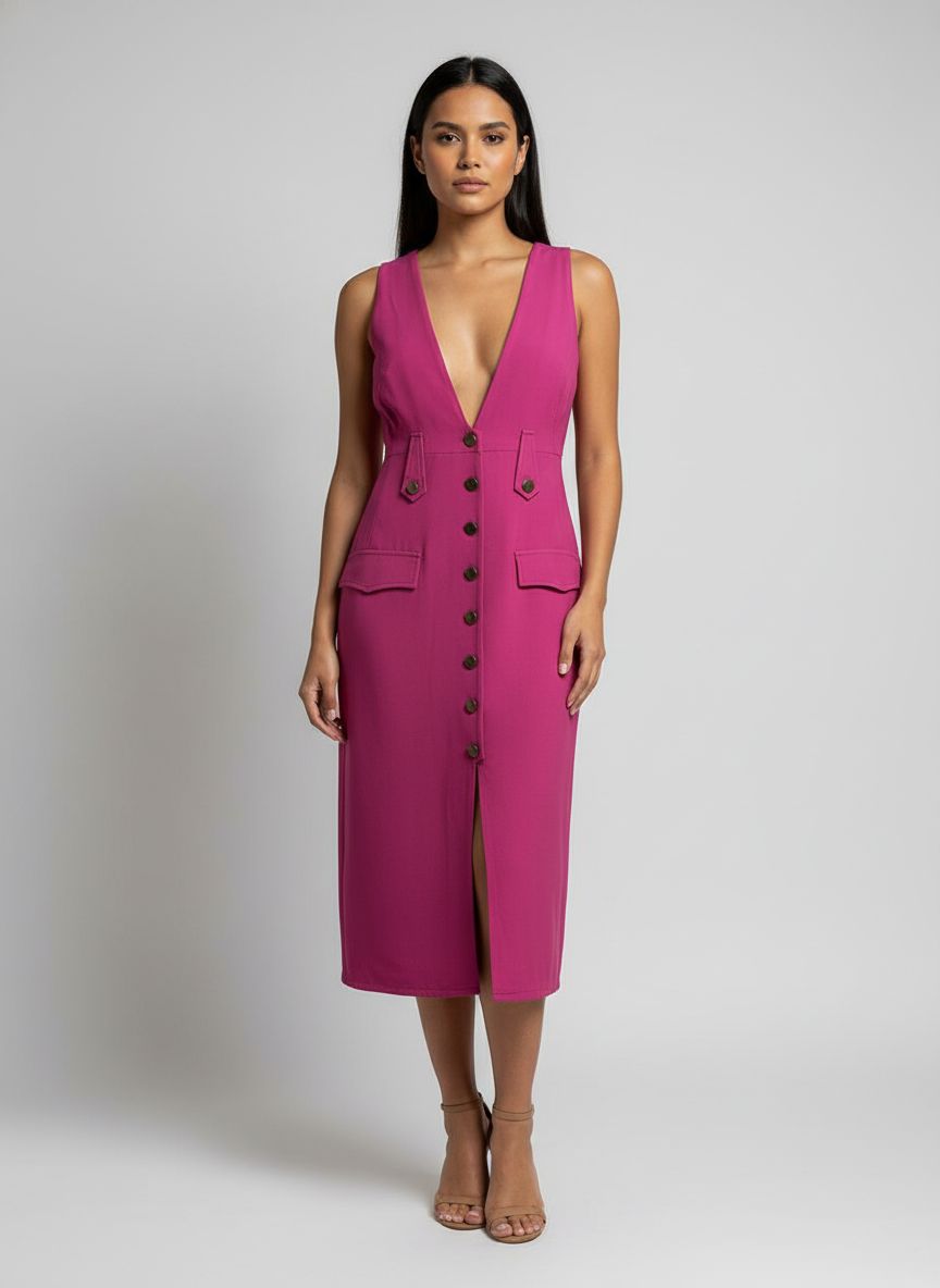 Vestido Midi Botões