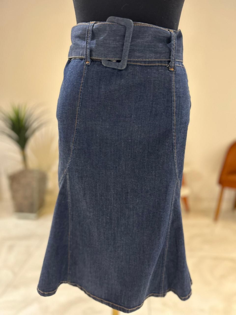 Saia Jeans Peplum
