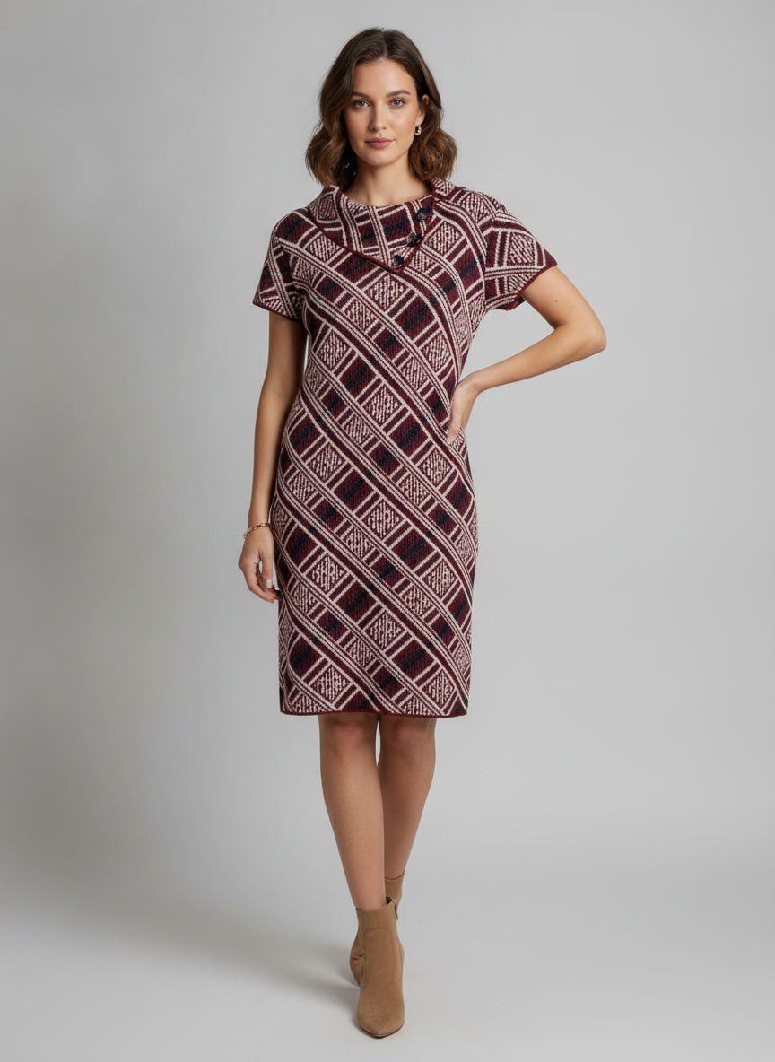 Vestido Tricot Gola Alta