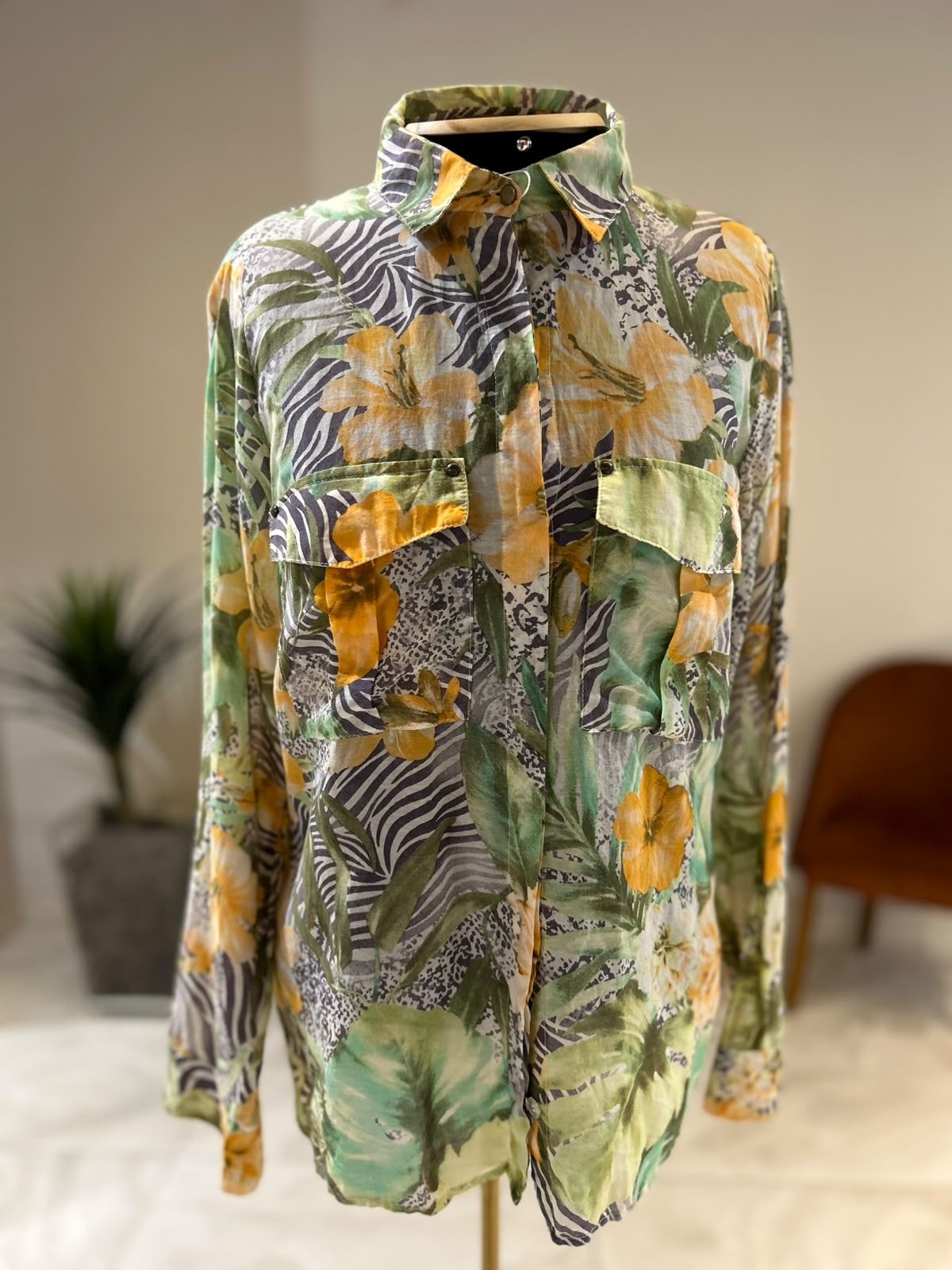 Camisa Recorte Seda