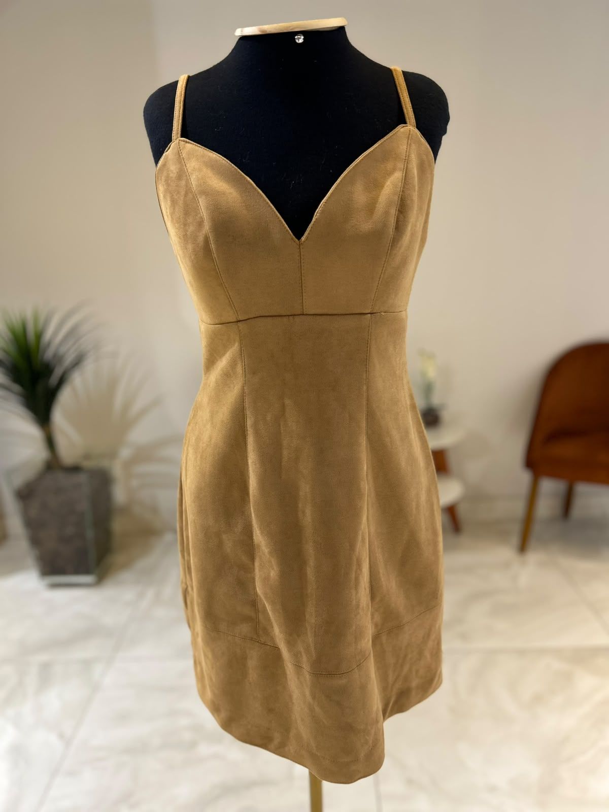 Vestido Alça Suede