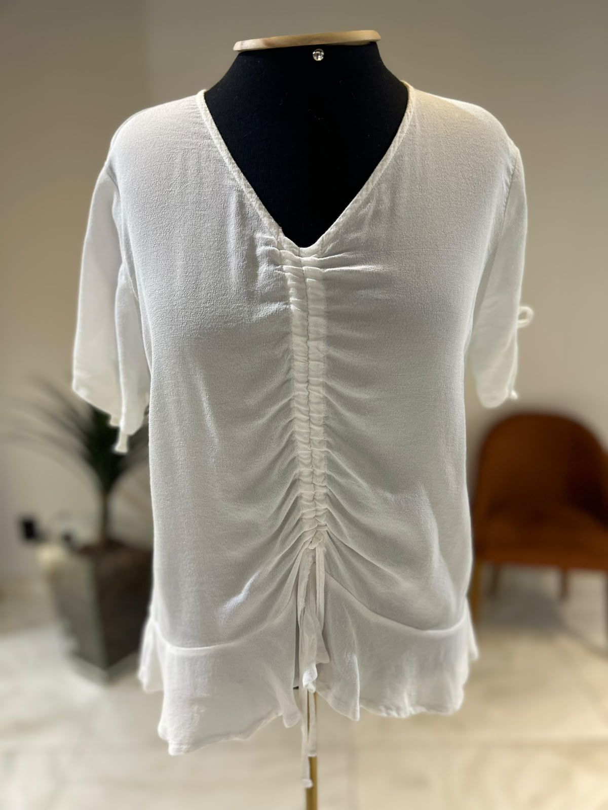 Blusa Manga Curta Franzida