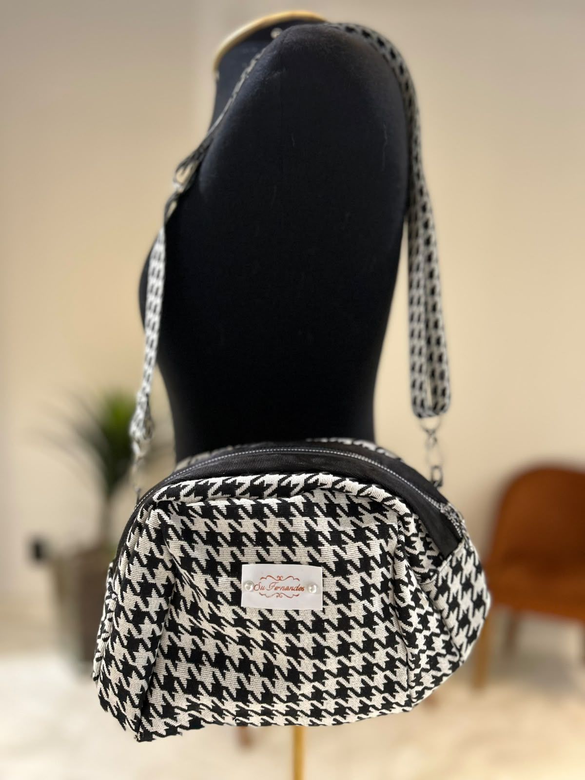 Bolsa Tecido Pied de Poule