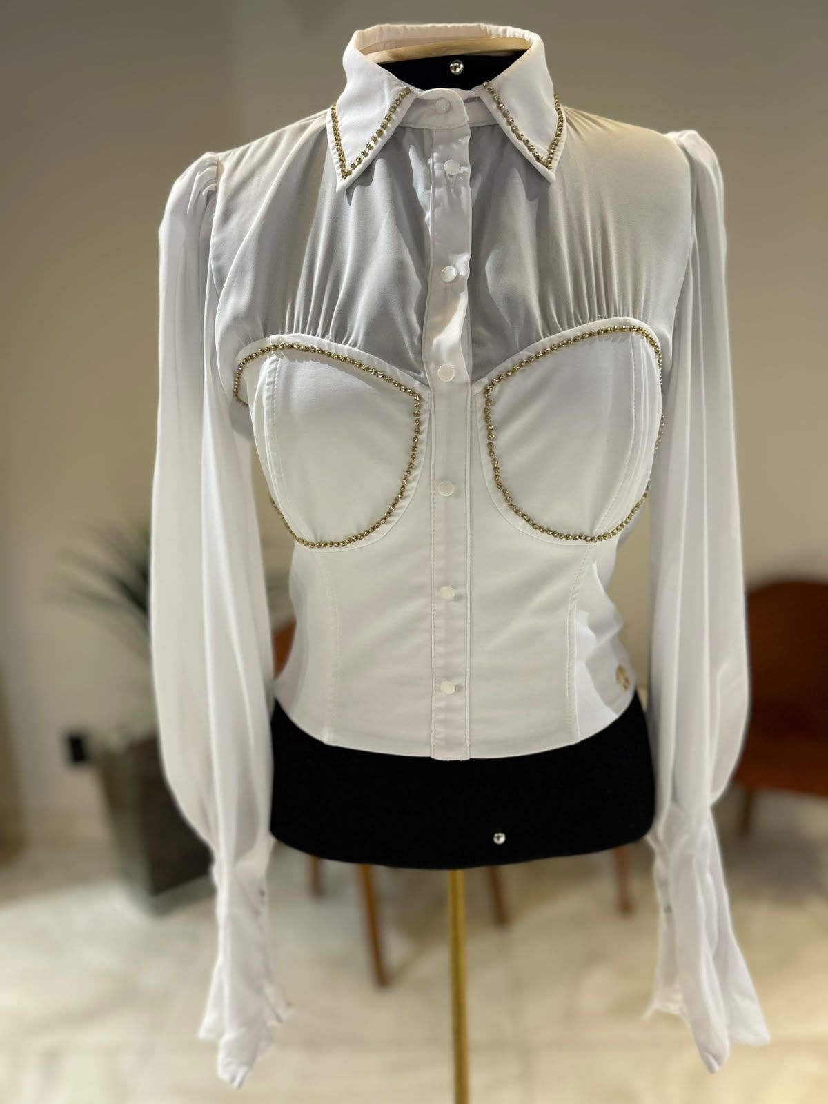 Camisa Cropped Strass