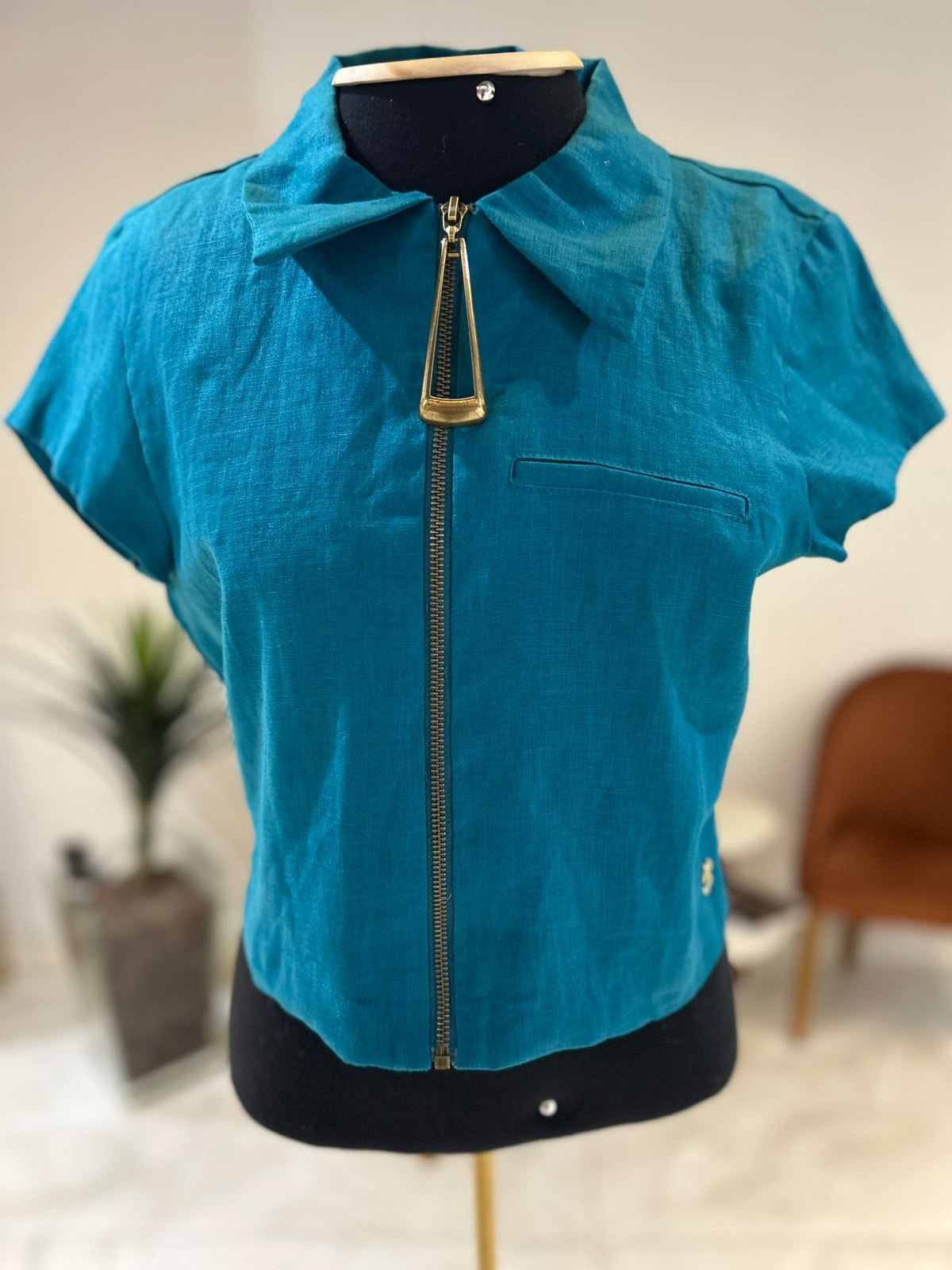 Camisa Cropped Linho