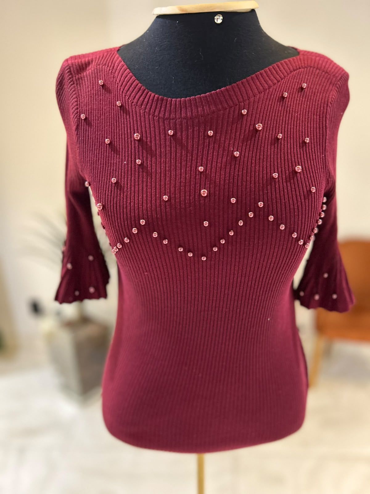 Blusa Meia Manga Bordada