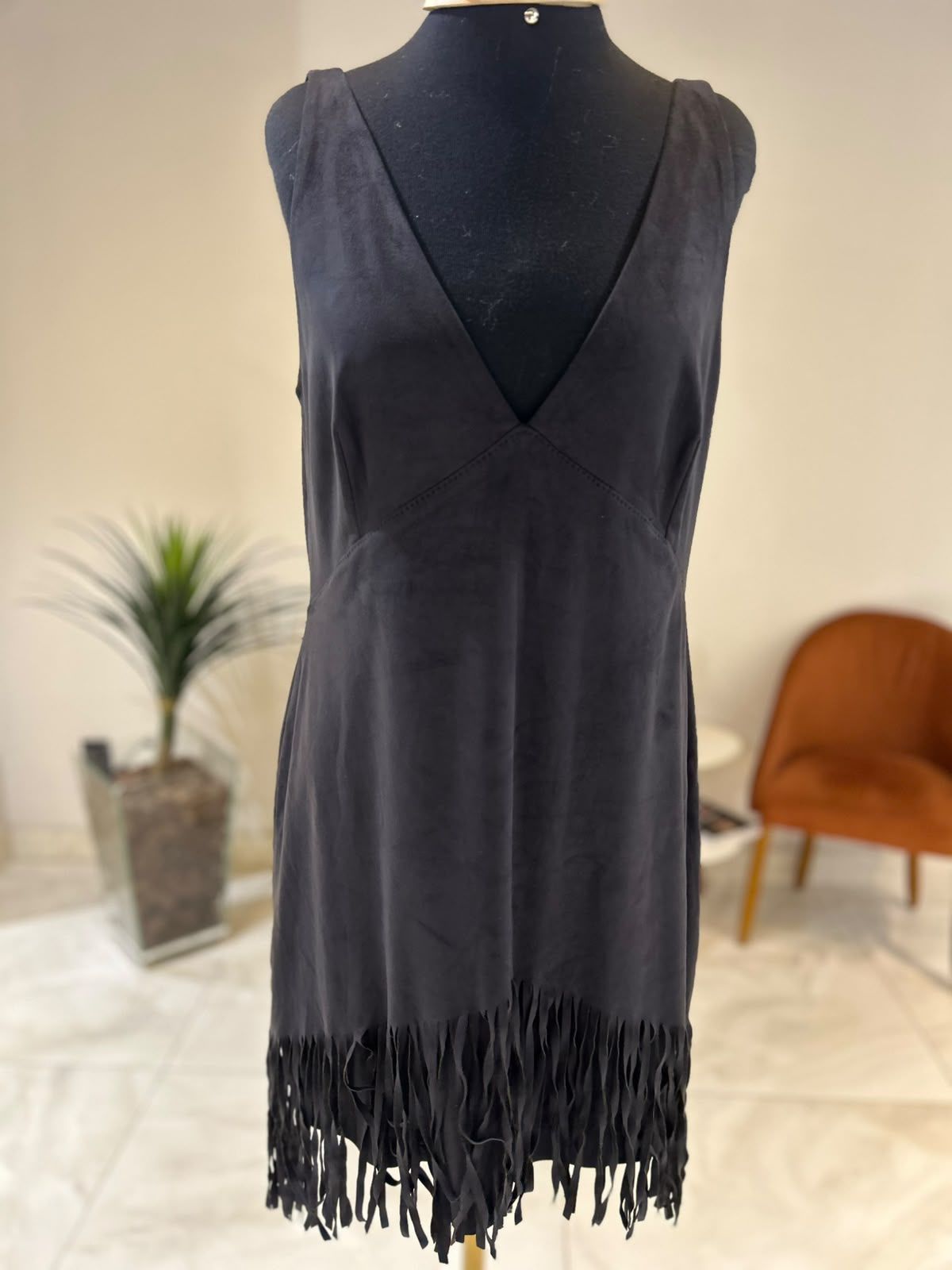 Vestido Suede Franjas